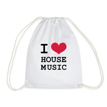 I Love House Music! - Drawstring Bag - white - Front