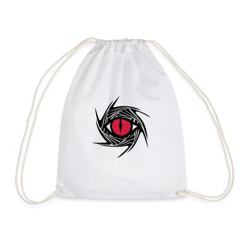 Drachenauge, Dragon Eye, Tattoo Style, Drache Auge - Turnbeutel - Weiß - Vorne
