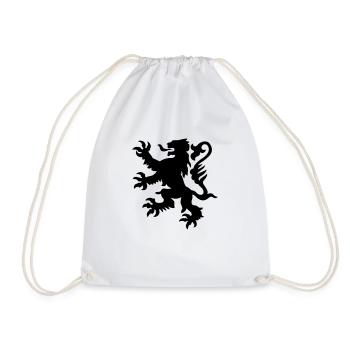 flemish lion scotland or flanders - Drawstring Bag - white - Front