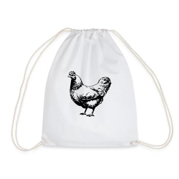 chicken - Drawstring Bag - white - Front