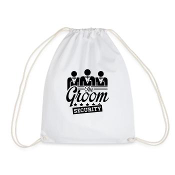 the_groom__security__f1 - Drawstring Bag - white - Front