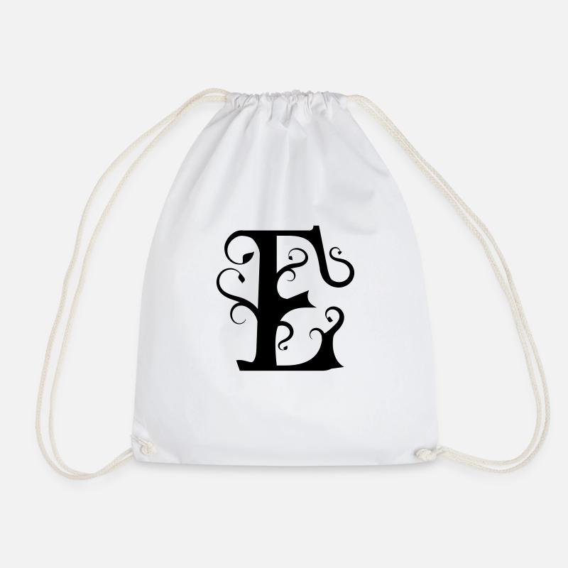 Monogramm Letter E - Turnbeutel - Weiß