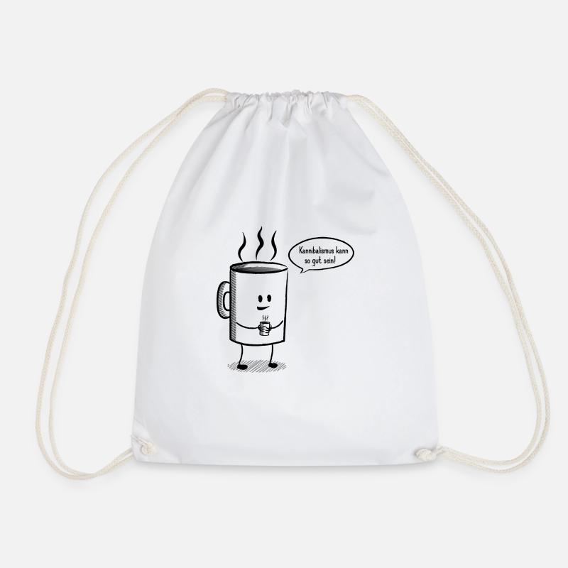 Kanniballisimo - coffee black - Drawstring Bag - white