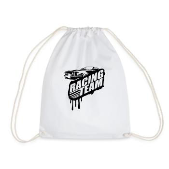Racing Team Graffiti Stamp Design - Drawstring Bag - white - Front