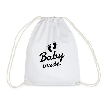bébé à l'intérieur de l'empreinte - Sac de sport léger - blanc - Devant