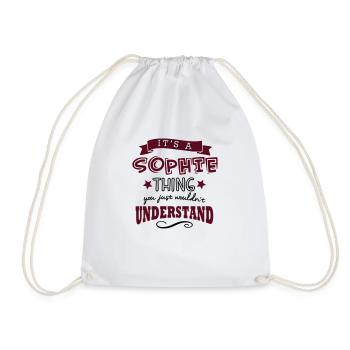 its a sophie name forename thing - Drawstring Bag - white - Front