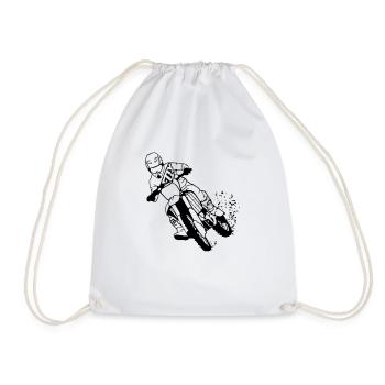 Moto Cross - Drawstring Bag - white - Front