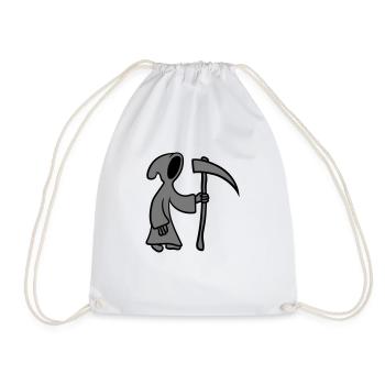 Comic cartoon death with Scythe - Drawstring Bag - white - Front