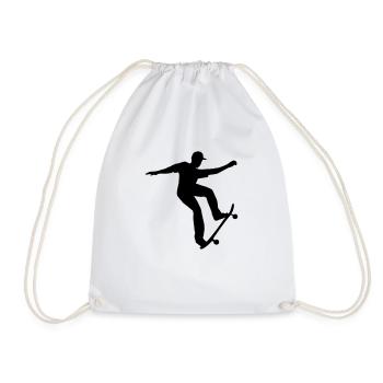 Skateboarding, Skateboarder - Drawstring Bag - white - Front