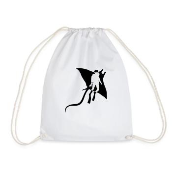 Plongeur 2 amis plongeant ensemble stingray s - Sac de sport léger - blanc - Devant