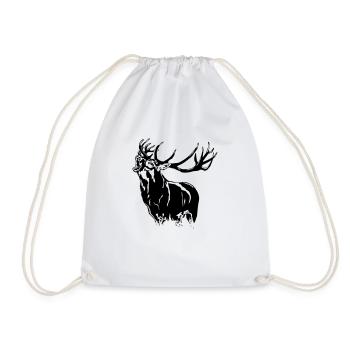 Deer - Hirsch - Turnbeutel - Weiß - Vorne
