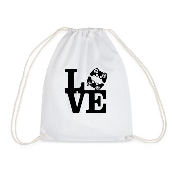 Love Gaming (Controller) - Drawstring Bag - white - Front