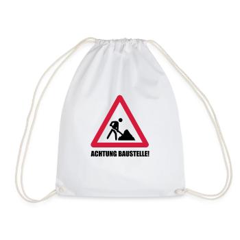 baustelle achtung - Turnbeutel - Weiß - Vorne