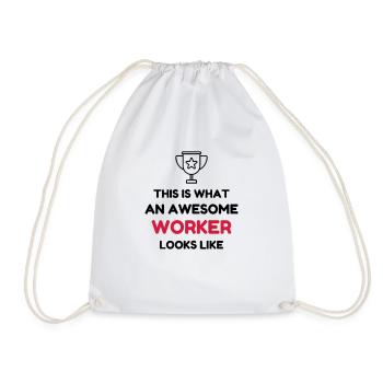 Worker Arbeiter Ouvrier Work Arbeit Travail - Drawstring Bag - white - Front