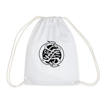 Two Celtic Beasts - Drawstring Bag - white - Front