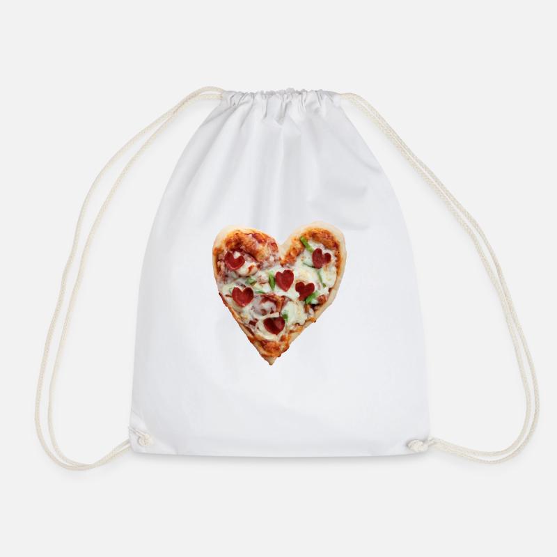 Pizza Heart - Drawstring Bag - white