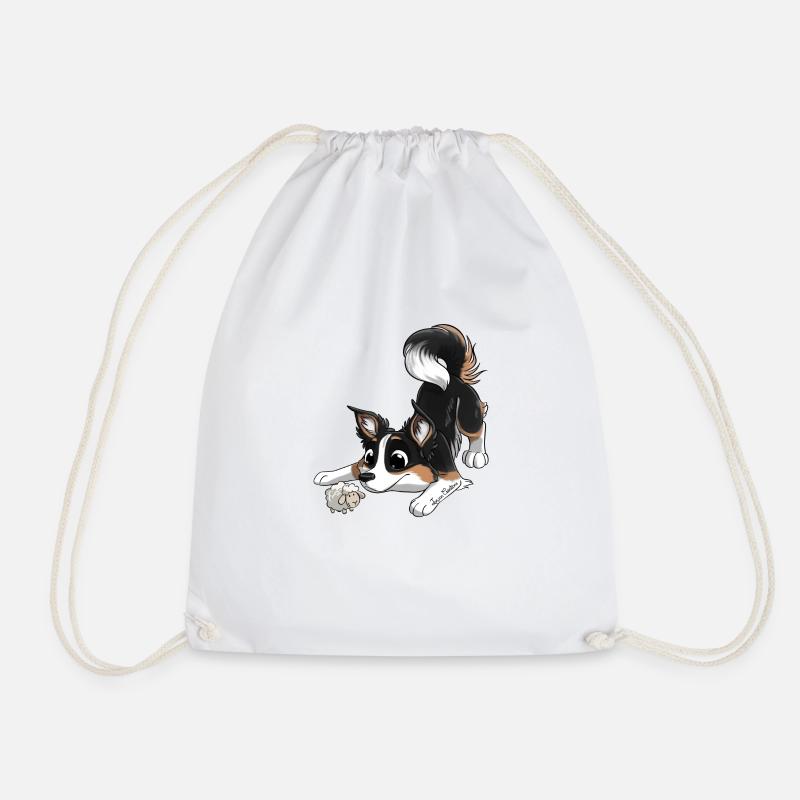 The cutest border - Drawstring Bag - white