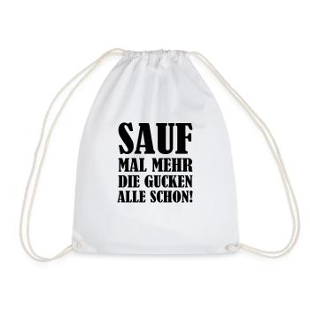 sauf_mal_mehr_01 - Turnbeutel - Weiß - Vorne