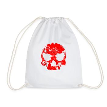 Alien Skull RED - Drawstring Bag - white - Front
