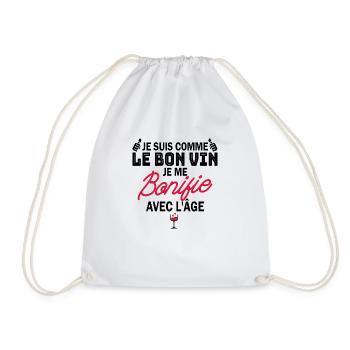 je suis comme le bon vin je me bonifie avec l'âge - Sac de sport léger - blanc - Devant