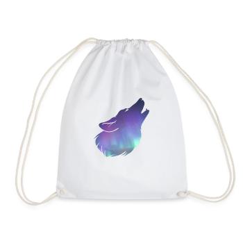 Loup hurlant avec l’effet de aurores boréales - Sac de sport léger - blanc - Devant