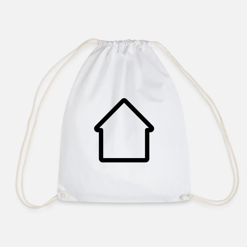 Haus/Home-Symbolsymbol - Turnbeutel - Weiß