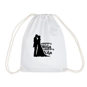Wedding Life Happy - Drawstring Bag - white - Front