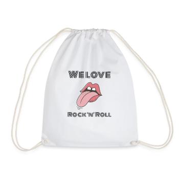We love Rock 'N' Roll - Drawstring Bag - white - Front