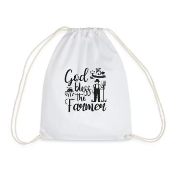 T-Shirt Motiv god bless the farmer - Turnbeutel - Weiß - Vorne