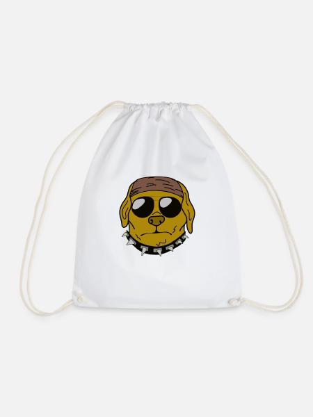 Grimmiger Labrador - Drawstring Bag - white
