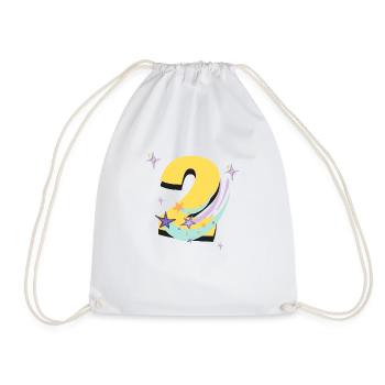 2nd birthday (Gift of 2 years) - Drawstring Bag - white - Front