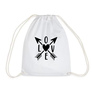 Love - Drawstring Bag - white - Front