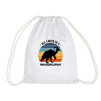 Parasaurolophus for dinosaurs and fosil hunters - Drawstring Bag - white - Front