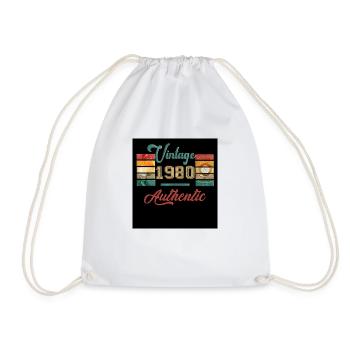 80 authentic vintage vinil anniversaire - Sac de sport léger - blanc - Devant