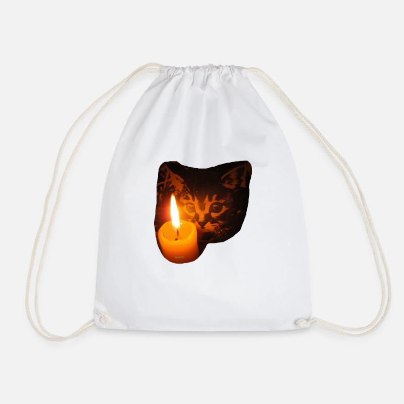 ZoffArt CAT & CANDLE - Turnbeutel - Weiß
