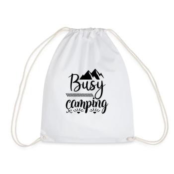 Busy Camping - Drawstring Bag - white - Front