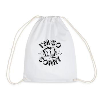 I'm so sorry steel fist - Drawstring Bag - white - Front