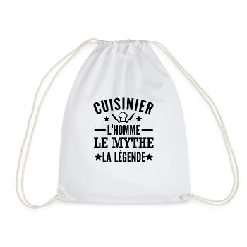 cadeau humour cuisinier - Sac de sport léger - blanc - Devant