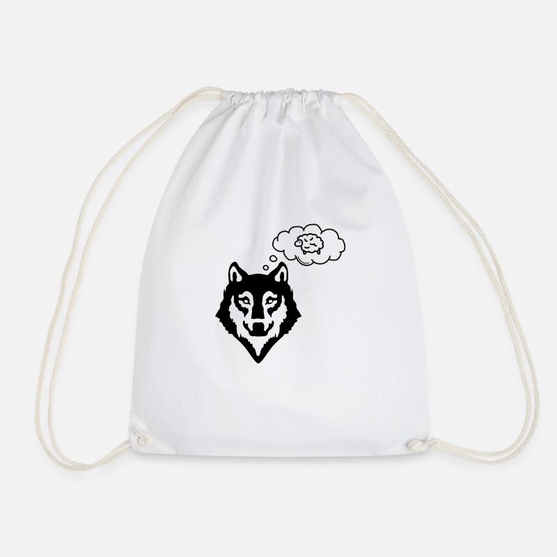 Wolf wishes - Drawstring Bag - white