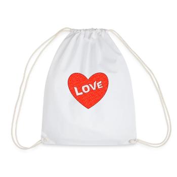 Love Heart - Turnbeutel - Weiß - Vorne