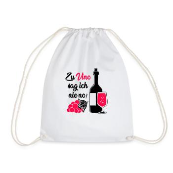 I never say no to Vino! - Drawstring Bag - white - Front