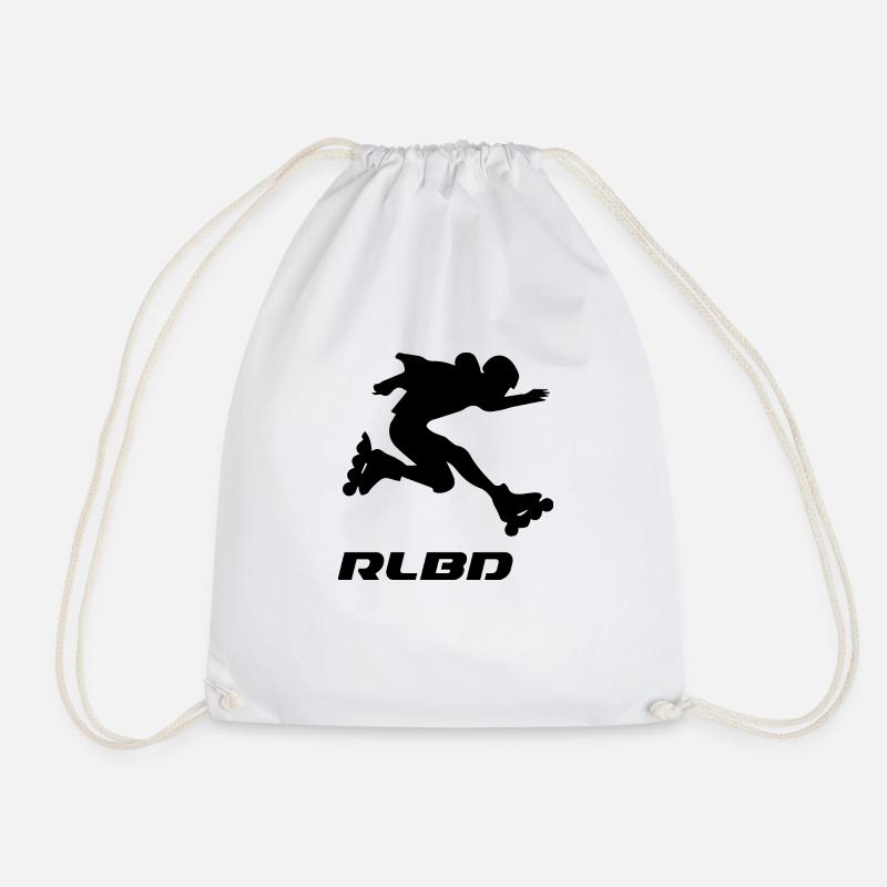skater jump rollerblader - Drawstring Bag - white