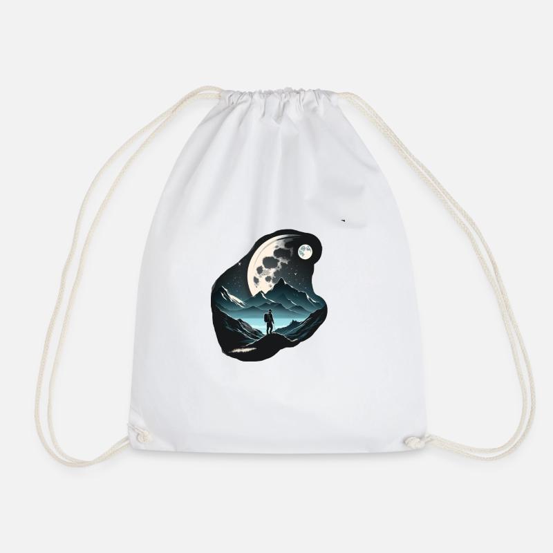 Mountaineers in the moonlight - Drawstring Bag - white