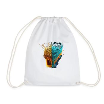Brains filled with beer - Drawstring Bag - white - Front