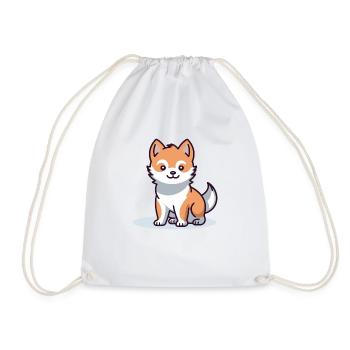 Shiba Inu - Drawstring Bag - white - Front