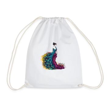 Peacock fashion designer - Drawstring Bag - white - Front