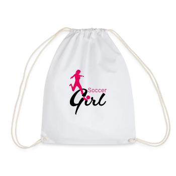 Jeu de passes de fille de football - Sac de sport léger - blanc - Devant