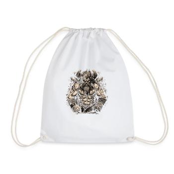 Nordic scandinavia retro viking mystical mythology - Drawstring Bag - white - Front