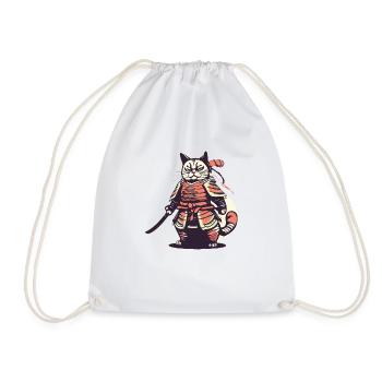 Katzen Samurai - Turnbeutel - Weiß - Vorne