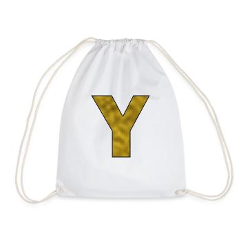 Letter Y Gold - Drawstring Bag - white - Front